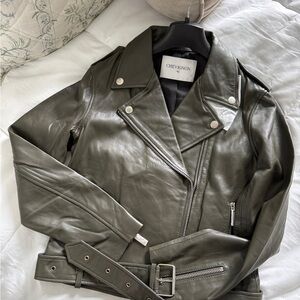 NWT CHEVIGNON LEATHER BIKER JACKET XS